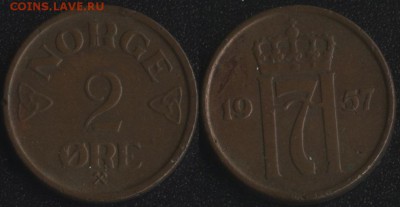 Норвегия 2 эре 1957 до 22:00мск 19.01.18 - Норвегия 2 эре 1957