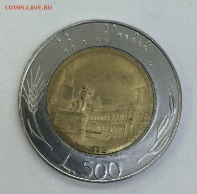 Италия, 500 лир 1992 с рубля до 19.01.2018 22:00 - 500 ли