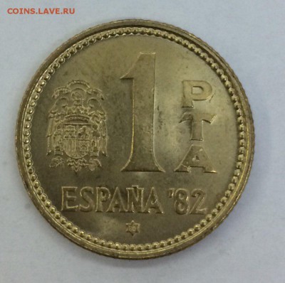 1peseta Чемпионат мира FIFA 1982  Испания с рубля 19.01.2018 - песет