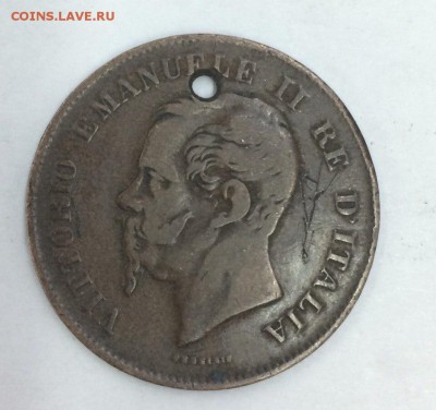 Италия, 5 чентезимо 1862  С рубля до 19.01.2018 22:00 - 5 чент