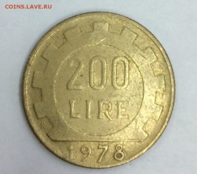 Италия, 200 лир 1978 с рубля до 19.01.2018 22:00 - 200 лир