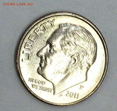 10 ЦЕНТОВ(ДАЙМ, ONE DIME) 2011 года P США с рубля 19.01.201 - дайм..