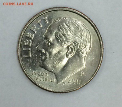 10 ЦЕНТОВ(ДАЙМ, ONE DIME) 2011 года P США с рубля 19.01.201 - Дайм