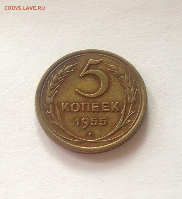5 копеек 1955г. , до 23.01.18г. - 555-2
