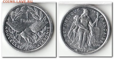 Новая Каледония, 1 франк 1988 года - 2