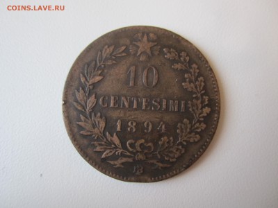 Италия, 10 чентезимо 1894 с 50 руб. до 21.12.18 20.00МСК - 10 чентезимо 1894 года Италии. Аверс..JPG