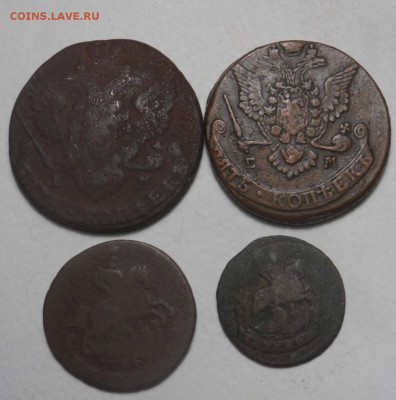 1коп. 1788г 2коп. 1766г 5коп. 1778г 5коп. 1788г - SAM_0889.JPG
