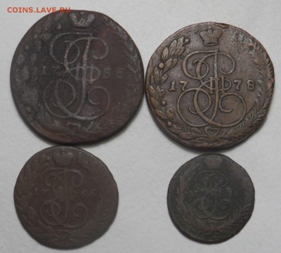 1коп. 1788г 2коп. 1766г 5коп. 1778г 5коп. 1788г - SAM_0888.JPG