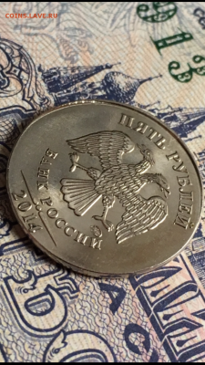 5 рублей 2014-го года на магнитной заготовке. - 81A5C0BC-4B47-45E3-BCE1-2C91A8B6CC5C