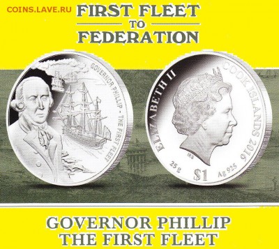 Governor Phillip - 1 $ 16 First Fleet to Federation - Governor Phillip - 25gr Silver 925 Proof COA 40 mm In capsule - 2 - копия