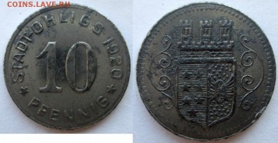 Нотгельды Германии. Обзорная тема. - 10 пф. 1920г. Охлигс