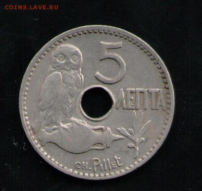 ГРЕЦИЯ 5 ЛЕПТА 1912 - 5 001