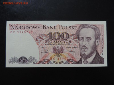 ПОЛЬША 100 ЗЛОТЫХ 1988г., UNC ДО 24.01 - 100 злотых 1988г., А..JPG