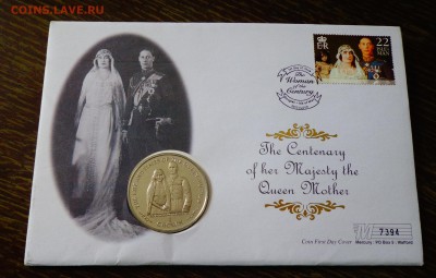 о.МЭН - 100 лет королеве-матери СВАДЬБА конверт 26.01, 22.00 - о.Мэн - крона 100 лет королеве-матери Свадьба конверт