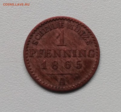 ПРУССИЯ,1 пфенниг 1865А(медь)!до 22.01.2018 - фото 13  января 2018 096