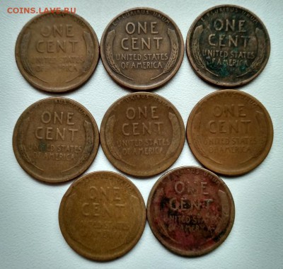 США,лот из 8 шт * 1 цент 1919S(медь)!до 21.01.2018 - фото 20  января 2018 032