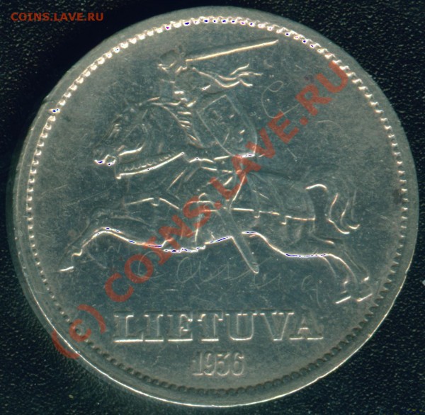 10 LIETUVA 1936г  VYTAUTAS DIDYSIS - 10 литов 1836 об.с. Гурт 3 звездочки.JPG