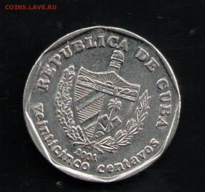 КУБА 25 СЕНТАВО 2001 - 2 001