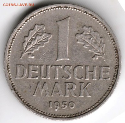 Германия 1 марка 1950 г. D до 24.00 27.01.18 г. - Scan-180120-0011