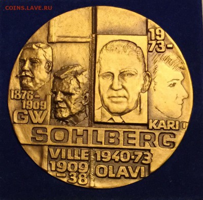 Настольная медаль Sohlberg OY Финляндия - 221517DB-7AC1-4C4D-9AB2-000E3EAF1A38