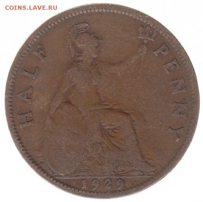 2 пенни Англия 1929 до 24.01 в 22.00 - 38-2
