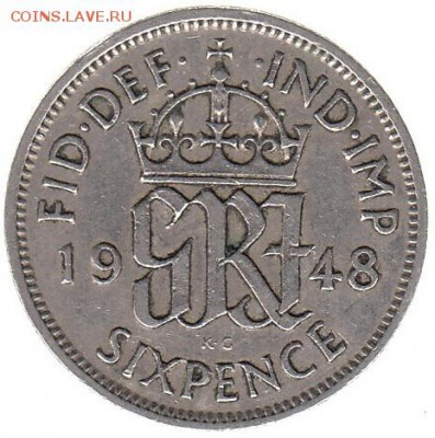6 пенсов Англия 1948 до 24.01 в 22.00 - 49-2
