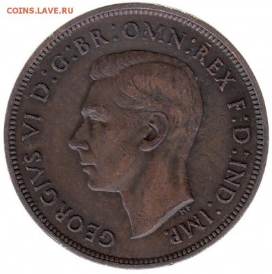 1 пенни Англия 1937 до 24.01 в 22.00 - 51-2