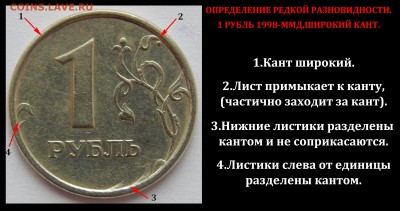 1 рубль 1998 ММД. Широкий кант? - 1 руб 1998-ммд-определение