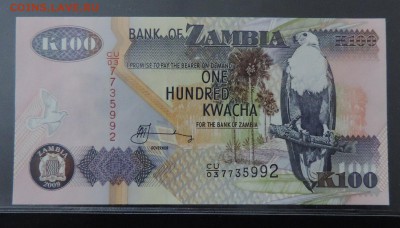 ЗАМБИЯ 100 квача 2009г., UNC ДО 28.01. - 100 квача 2009г., А..JPG