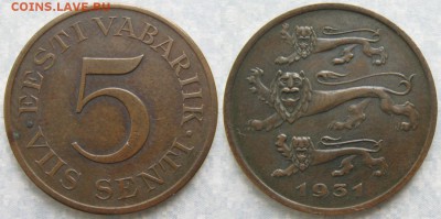 Эстония 5 сенти 1931: до 31-01-18 в 22:00 - Эстония 5 сенти 1931    177-ак14-3822