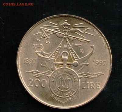 ИТАЛИЯ 200 ЛИР 1997 100 ЛЕТ ФЛОТУ - 15 001