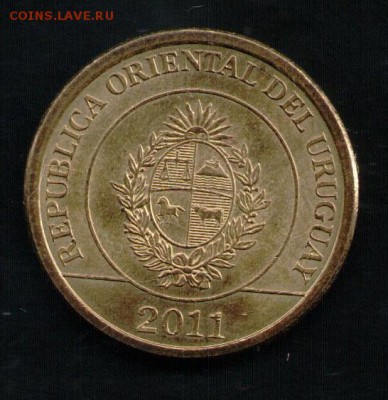 УРУГВАЙ 1 ПЕСО 2011 БРОНЕНОСЕЦ - 2 001