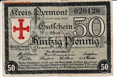 Нотгельд-Бад-Пирмонт 50 пфеннигов 1919 г. до 31.01 в 22.00 - IMG_20180125_0011