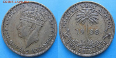 Брит Зап Африка 2 шиллинга 1938 KN: до 01-02-18 в 22:00 - Брит Зап Африка 2 шиллинга 1938 KN    164-ак17-3416