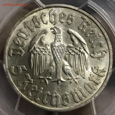 Лютер, 5 марок 1933А, MS64 - 8A3A73FF-9EC3-4DE1-B05B-F526FADA22B2