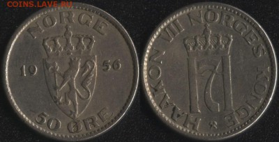ФИКС! Иностранные монеты по 30 рублей - Норвегия 50 эре 1956