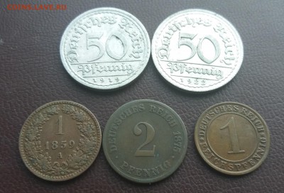 пфенинги 1859 ,75, 1919 , 22 , 25. - 20180118_131219