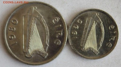 С РУБ. ИРЛАНДИЯ 5 пенсов 1980г. и 1996г. БЫК  до 1.02 в 22 - IMG_0721