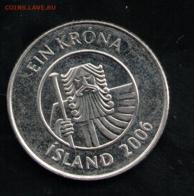 ИСЛАНДИЯ 1 КРОНА 2006 - 32 001