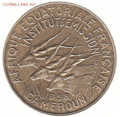 5 франков Камерун 1958 до 30.01 в 22.00 - 2