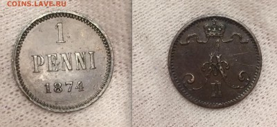 1 пенни 1874 г.До 4.02.2018 22.00 по МСК - 1874