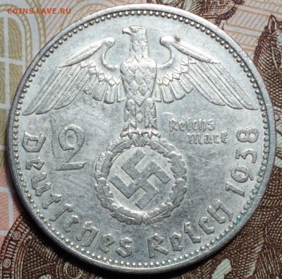 ГЕРМАНИЯ(РЕЙХ),2 рейхсмарки 1938Е 05.02.18 в 22-00 - DSC03809.JPG