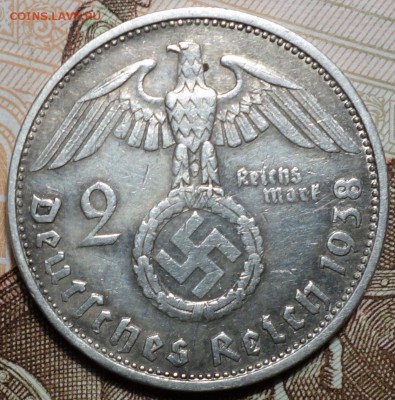 ГЕРМАНИЯ(РЕЙХ),2 рейхсмарки 1938G 05.02.18 в 22-00 - DSC03810.JPG
