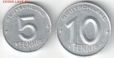 Германия, 7 монет 1949-53 гг., до 04.02.2018_22:00 мск - ср