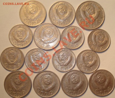 10,15,20 коп. 1955-57 г. (30 шт.), 02.04.11 в 21-00 МСК - 15 монет 1955-56 г