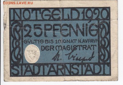 Нотгельд-Арнштадт 25 пфеннигов 1920 г.-06.02 в 22.00 - IMG_20180131_0012