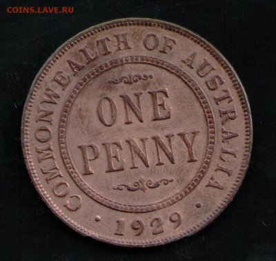 АВСТРАЛИЯ 1 ПЕННИ 1929 - 9 001