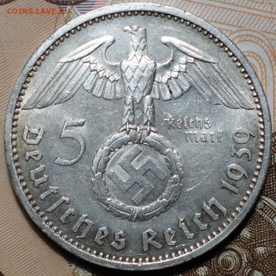 ГЕРМАНИЯ(РЕЙХ),5 рейхсмарок 1939А 05.02.18 в 22-00 - DSC03814.JPG