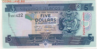 Соломоновы о-ва 5$ 2012 до 06.02.2018 в 22.00мск (Г758) - 1-1сол5а