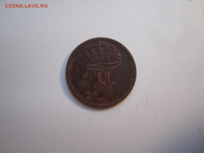 Германия, 3 пфеннинга 1855 с 300 руб. до 4.02.18 20.00МСК - 3 пфеннинга 1855 года. Мекленбург-Шверин. Реверс..JPG